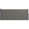 DodiOnline Retractable Side Awning, Outdoor Privacy Screen for Garden, Hot Tub, Balcony, Terrace, Pool, 400 x 160cm, Dark Grey