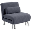 DodiOnline Single Velvet-Feel Sleeper Chair - Charcoal Grey