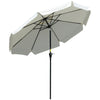DodiOnline 2.7m Patio Parasol Garden Umbrellas Outdoor Sun Shade Table Umbrella with Tilt, Crank, 8 Ribs, Ruffles, White