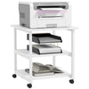 DodiOnline Three-Tier Steel Printer Stand, with Wheels - White