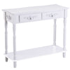 DodiOnline Console Table Modern Sofa Side Desk with Storage Shelves Drawers for Living Room Entryway Bedroom White