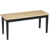 DodiOnline 102 cm Wood Dining Bench for 2 People, Wooden Bench for Kitchen, Dining Room, Entryway, Black