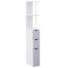 DodiOnline Tall Bathroom Cabinet, Freestanding Bathroom Storage Cabinet with 2-Tier Shelf and Drawers, Narrow Cupboard Storage Unit, White, Grey