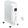 DodiOnline 2000W Digital Oil Filled Radiator, 9 Fin, Portable Electric Heater with LED Display, Timer, 3 Heat Settings, Safety Cut-Off and Remote Control, White