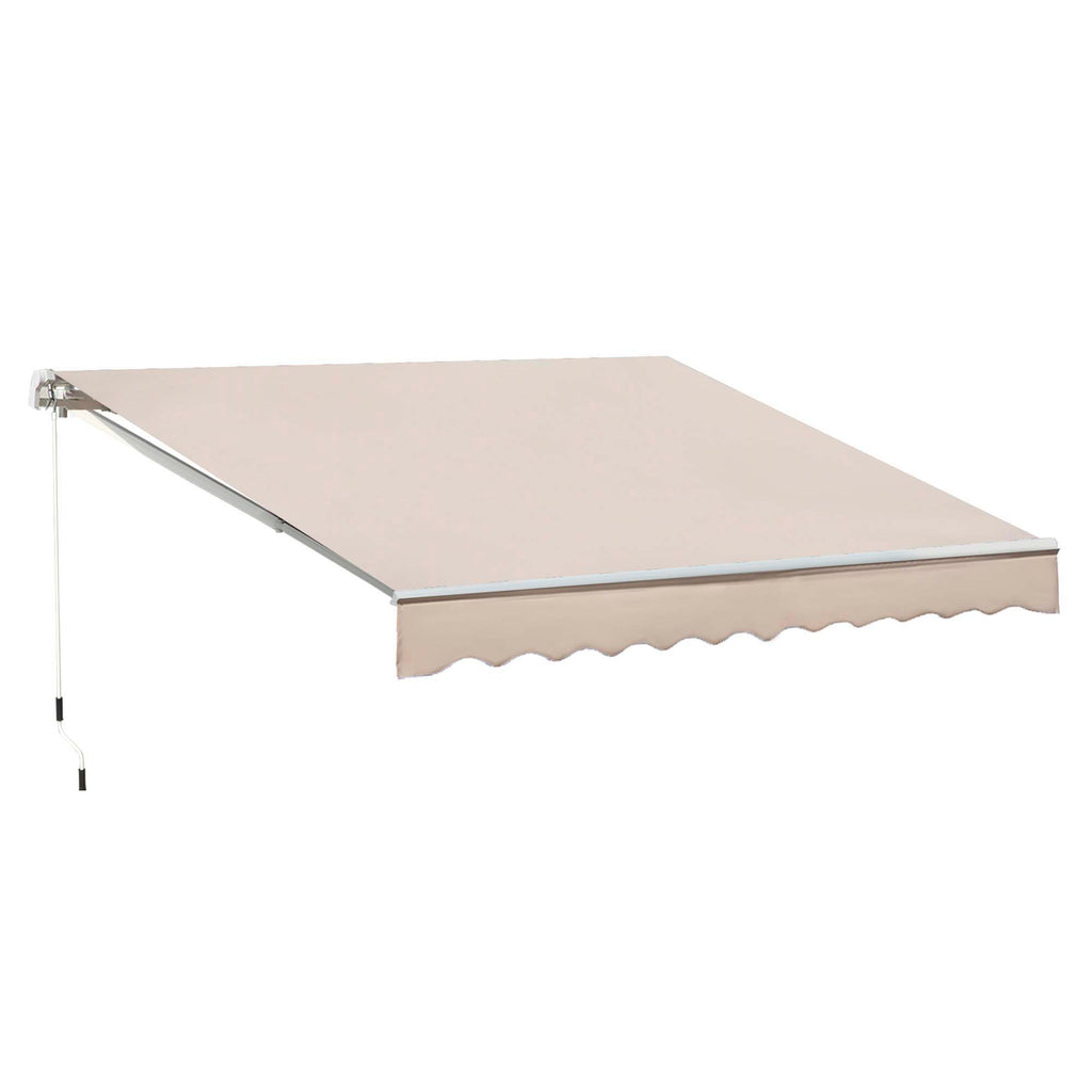 DodiOnline Manual Retractable Awning, 3x2.5 m-Ivory White