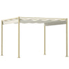 DodiOnline 3 x 3(m) Garden Pergola with Retractable Roof and Magnetic Fixture, Outdoor Gazebo Pergola Kit Sun Shade Canopy, UPF30+, Khaki