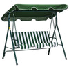 DodiOnline 3-Seat Swing Chair Garden Swing Seat with Adjustable Canopy for Patio, Green