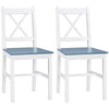 DodiOnline Dining Chairs Set of 2, Pine Wood Kitchen Chairs with Cross Back, Solid Structure for Living Room and Dining Room, White