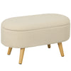 DodiOnline Teddy Fleece Storage Ottoman - Cream White