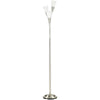 DodiOnline 3-Light Upright Floor Lamps for Living Room, Modern Standing Lamp for Bedroom with Steel Base, Bulb not Included, Silver