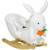 DodiOnline Kids Rabbit-Shaped Rocking Horse, with Safety Belt, Realistic Sounds, for Ages 18-36 Months - White