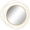 DodiOnline Abstract Metal Wire Wall Mirror, with Accessories - Gold Tone