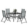 DodiOnline Five-Piece Steel Frame Patio Set - Grey/Black