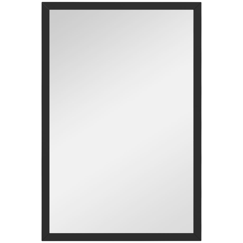DodiOnline Wall Bathroom Mirror, 60 x 40 cm Wall-Mounted Mirror for Living Room, Bedroom, Hallway, Black