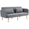 DodiOnline Two-Seater Click-Clack Sofa Bed, with Pillows - Grey