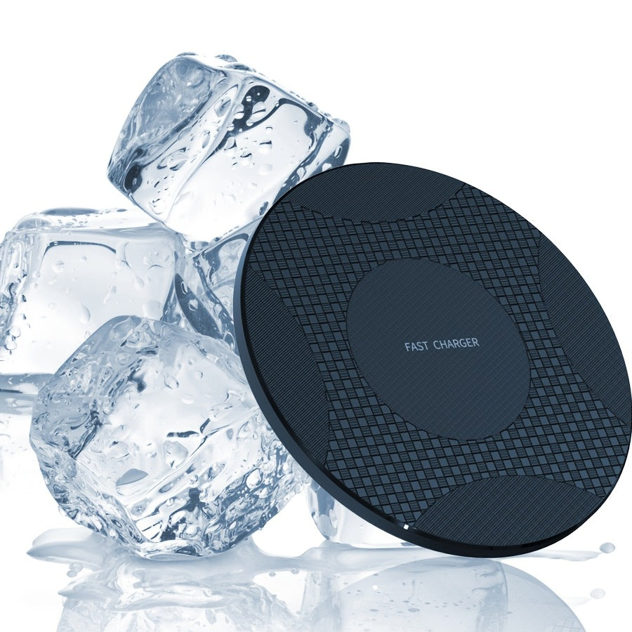 10W Fast Wireless Charger, Compatible with iPhone 16/15/14/13/12/11/8 Series, S23/S22/S21/S20/S10/S9/S8/S7/S6 Series, Note 10/9/8/5 Series, Slim Design for Bedside & Office Desk, Free Cable Included
