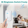 1 Set Wireless Doorbell, Outdoor Electronic Doorbell, USB Wireless Doorbell, Remote Control Doorbell, Elderly Alarm, Wireless Calling Doorbell, Including 38 Smart Doorbells That Can Be Freely Switched, And Can Be Used Without
