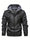 Men's Casual Hooded PU Leather Jacket, Chic Multi Pocket Biker Soft-shell Jacket