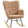 DodiOnline Soft Fleecey Rocking Wingback Chair - Light Brown