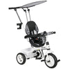 DodiOnline 6 in 1 Tricycle for Kids with 5-point harness straps, Removable Canopy, White