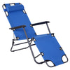 DodiOnline 2 in 1 Sun Lounger Folding Reclining Chair Garden Outdoor Camping Adjustable Back with Pillow, Blue