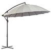 DodiOnline 3(m) Cantilever Umbrella 18 Ribs & Vents Adjustable Angle for Patio Light Grey
