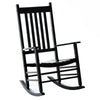 DodiOnline Outdoor Porch Rocking Chair Armchair Wooden Patio Rocker Balcony Deck Garden Seat Black