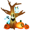 DodiOnline 240cm Large Halloween Scary Lighting Inflatable Tree Ghost 3 Pumpkins Owl 4 LED Indoor Outdoor Holiday Decoration