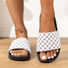 Soft Plaid Slides - Lightweight, Breathable, Comfortable Slip-On Shoes with Soft Fabric Inner, PU Faux Leather Upper, and Anti-Slip PVC Sole for Summer Beach Casual Wear