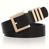 1PC Plus Size Women's Leather Belts For Jeans Pants Dress Fashion Ladies Waist Belt With Square Golden Buckle