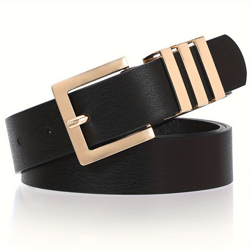 1PC Plus Size Women's Leather Belts For Jeans Pants Dress Fashion Ladies Waist Belt With Square Golden Buckle