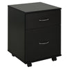 DodiOnline Two Drawer Filing Cabinet with Wheels- Black Wood Grain