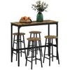 DodiOnline 5 Piece Bar Table Set with 4 Stools, Industrial Bar Table and Stool Set, Dining Table and Chair Set, Rustic Brown