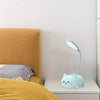 Adjustable LED Desk Lamp, USB Rechargeable Cute Cartoon Cat Table Light, Eye Protection Warm White Night Lamp for Household Use - Contains Electronic Components, Plastic Material