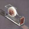 1pc Exquisite Transparent Acrylic Tape Holder - Desktop Organizer with Built-in Tape Cutter for Office Scenes, Easy to Use and Space-Saving Design