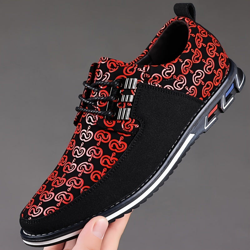 Men's Plus Size Faux Leather Casual Shoes, Formal Dress Anti-skid Lace-up Shoes For Business Office, Spring And Autumn