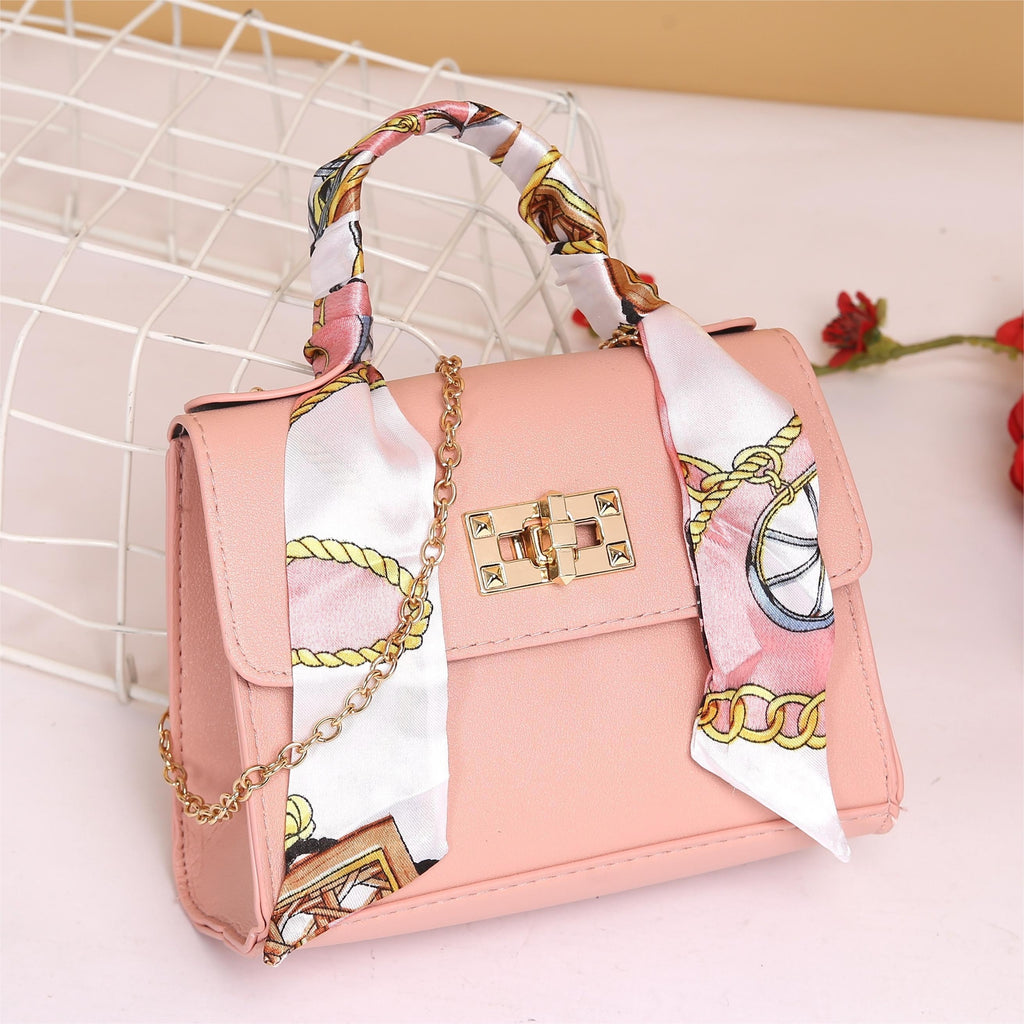 Elegant Faux Leather Crossbody Mini Bag - Secure Turn-Lock, Removable Strap, Versatile Top Handle in Solid Color