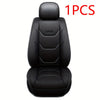1pc Fit PU Leather Car Seat Cover, Breathable Front Seat Protector with Safety Cushion Compatibility, Sponge Filled, Non-Textile Weaving, Stylish Ergonomic Design with Red Accent Stitching, Available in Black/Brown/Beige/Blue