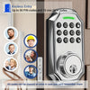 1pc BULIST UD01 Keypad Deadbolt Door Lock, Electronic Keyless Entry, User Pin Code, One Time Code, Mechanical Key, Backlit Keypad, Human Voice Guidance, Auto Lock, Long Battery Life, Easy To Install And Program, Stain Steel