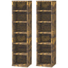 DodiOnline Set of Two 102 CD Storage Units - Mid Brown Wood-Effect