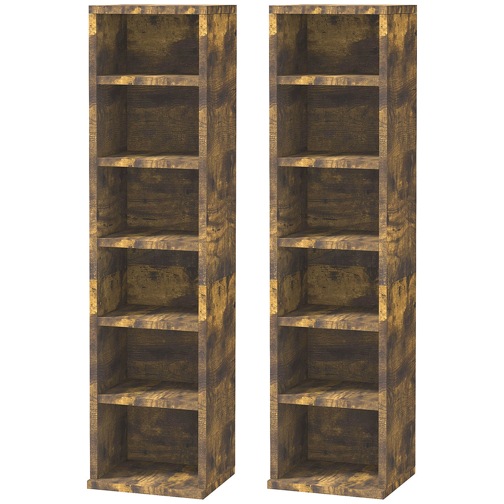DodiOnline Set of Two 102 CD Storage Units - Mid Brown Wood-Effect