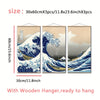 3pcs The Wave of Kanagawa - Famous Painting Print for Living Room and Office Decoration