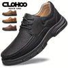 CLOHOO Men's Stitching Casual Shoes, Wear-resistant Anti-skid Lace-up Shoes With PU Leather Uppers For Outdoor, Men;s Daily Office Footwear For Spring And Autumn