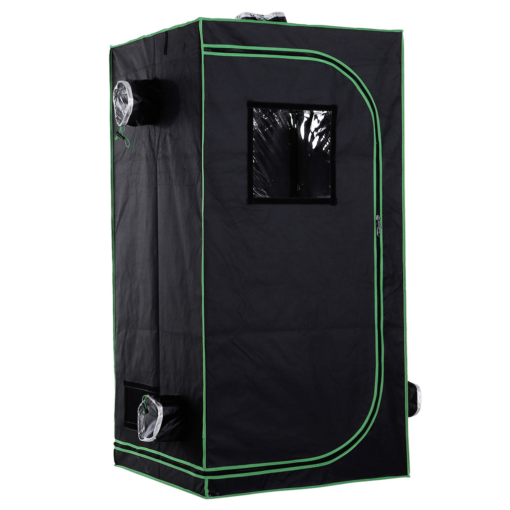 DodiOnline Mylar Hydroponic Grow Tent with Adjustable Vents and Floor Tray for Indoor Plant Growing, 80 x 80 x 160cm