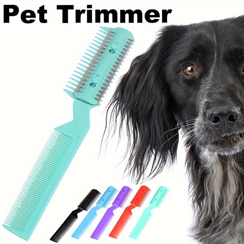 1Pc Dual-Head Pet Grooming Comb - Effortless Hair Removal & Trimming - Safe Razor Blades for Dogs & Cats - Premium Cleaning Beauty Tool for Professional Hairdressing