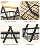 1pc 2/3 Tier Detachable Metal Wire Bathroom Storage Basket with Wooden Handle
