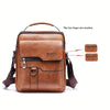 Men's Vintage Faux Leather Shoulder Bag - Adjustable Strap, Casual Business Crossbody for Daily Commute