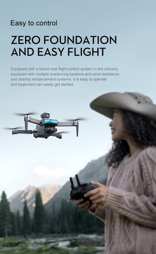 New S9S aerial drone, GPS positioning, Automatic return, Remote-controlled aircraft, High-definition dual camera with 2-axis Self Stabilizing Electronic Anti-Shake Gimbal, Brushless motor, Foldable four axis aircraft
