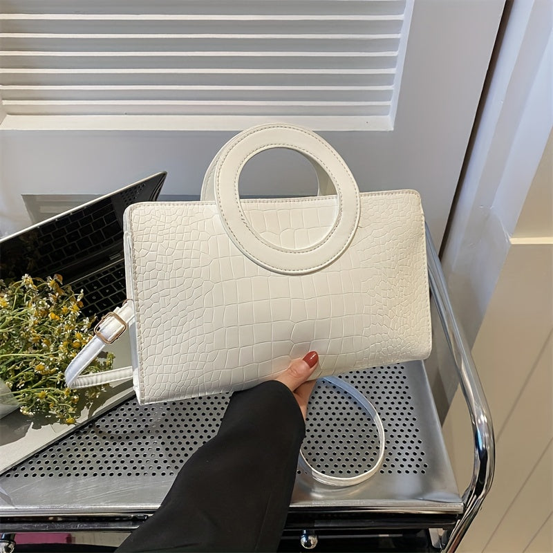 Fashionable Faux Leather Crossbody Bag with Removable Strap - Zipper Closure, Solid Color Pattern, Lining, and Stylish Design - Perfect for Womens Casual Occasions