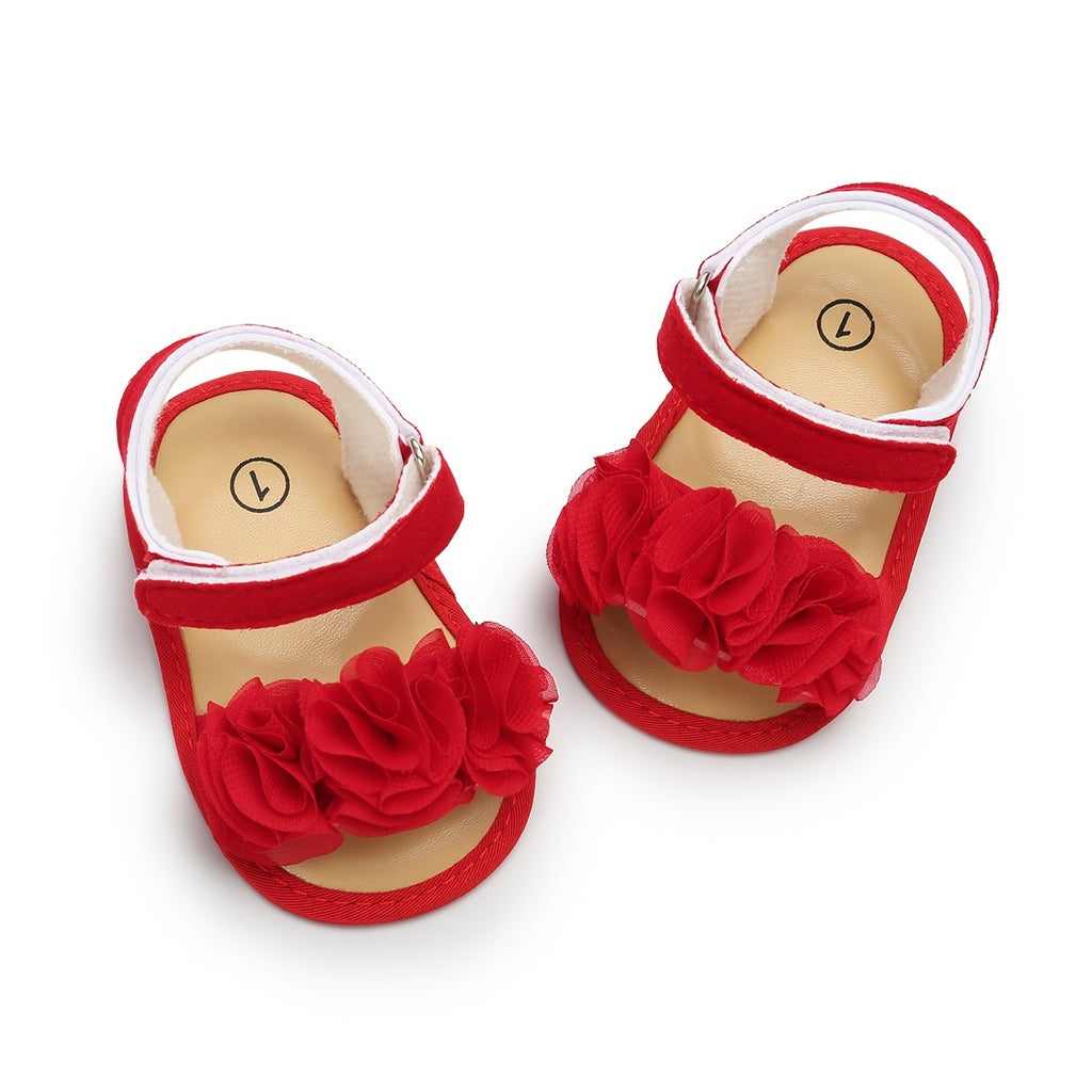 Adorable Baby Girl's Floral Sandals - Breathable, Comfortable, and Durable Open-Toe Shoes for Newborn, Infant, and Toddler's First Steps, Perfect for Spring, Summer, Beach, and Outdoor Activities